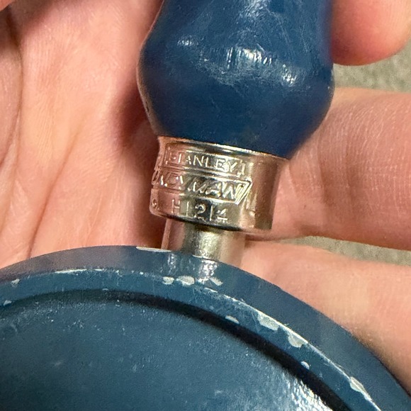 Stanley Handyman No 1214 Hand Drill Blue Metal Gears Vintage Tool - Picture 5 of 6